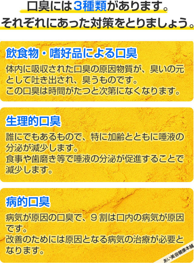 口臭には3種類があります
